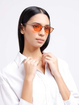 Poppy - Women Metal Orange Butterfly Full Rim Sunglass (PO-5014)-55