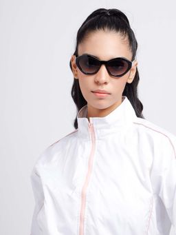 Poppy - Women Plastic Grey Cat Eye Full Rim Sunglass (PO-5015)-58