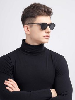 Poppy - Men Plastic Grey Round Full Rim Sunglass (PO-5017)-39