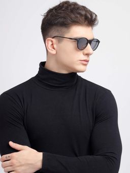 Poppy - Men Plastic Grey Round Full Rim Sunglass (PO-5017)-39