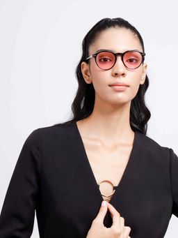 Poppy - Women Plastic Pink Round Full Rim Sunglass (PO-5017)-39