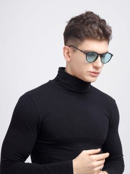 Poppy - Men Plastic Blue Round Full Rim Sunglass (PO-5019)-39