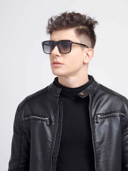 Poppy - Men Plastic Purple Rectangle Full Rim Sunglass (PO-5022)-50