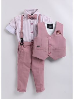 Little Collars - Cutest Jacket Suspender Co-Ord for Boys - Mauve (Set of 5)