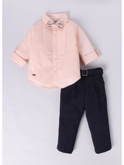 Little Collars - As Sweet As Toffee Shirt Pant Birthday Party for Boys - Peach (Set of 4)