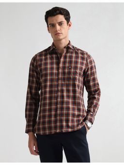 Arrow Sports - Men's Grid Tattersall Checked Twill Shirt