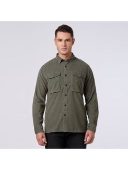 Pepe Jeans - Men's Olive Double Pocket Full Sleeve Shirt
