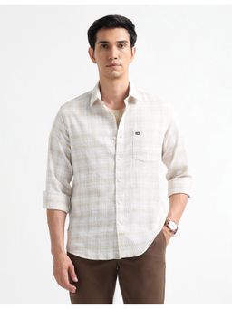 Arrow Sports - Men's Textured Tartan Checked Dobby Shirt