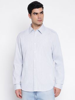 Guess - Cotton Mason Nimbus Blue Vertical Stripes Regular Fit Shirt
