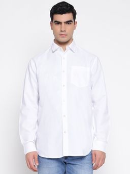 Guess - Collin Cotton Oxford Pure White Solid Regular Fit Shirt
