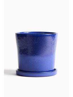 H&M - Blue Plant Pot And Saucer