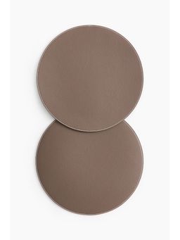 H&M - Brown 2-Pack Round Place Mats