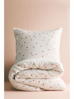 H&M - White Muslin Duvet Cover Set