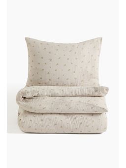H&M - Beige Muslin Duvet Cover Set