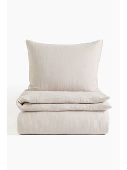 H&M - Beige Muslin Single Duvet Cover Set