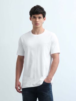 Flying Machine - Men's Solid Regular Fit T-Shirt - White