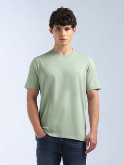 Flying Machine - Men's Solid Regular Fit T-Shirt - Green