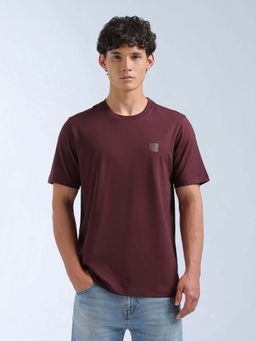 Flying Machine - Men's Solid Regular Fit T-Shirt - Maroon