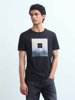Flying Machine - Men's Printed Regular Fit T-Shirt - Black
