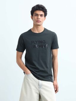 Flying Machine - Men's Brand Embossed Regular Fit T-Shirt - Green