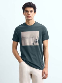 Flying Machine - Men's Printed Regular Fit T-Shirt - Green