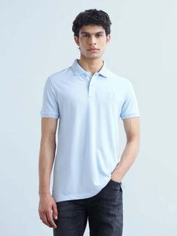 Flying Machine - Men's Solid Regular Fit Polo T-Shirt - Blue