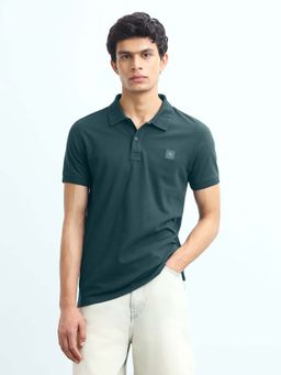 Flying Machine - Men's Solid Regular Fit Polo T-Shirt - Green