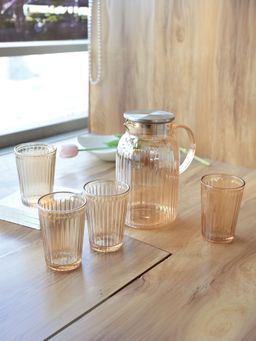 UMAI - Borosilicate Jugs And Glasses Set Jda018-Amb Pack Of 5