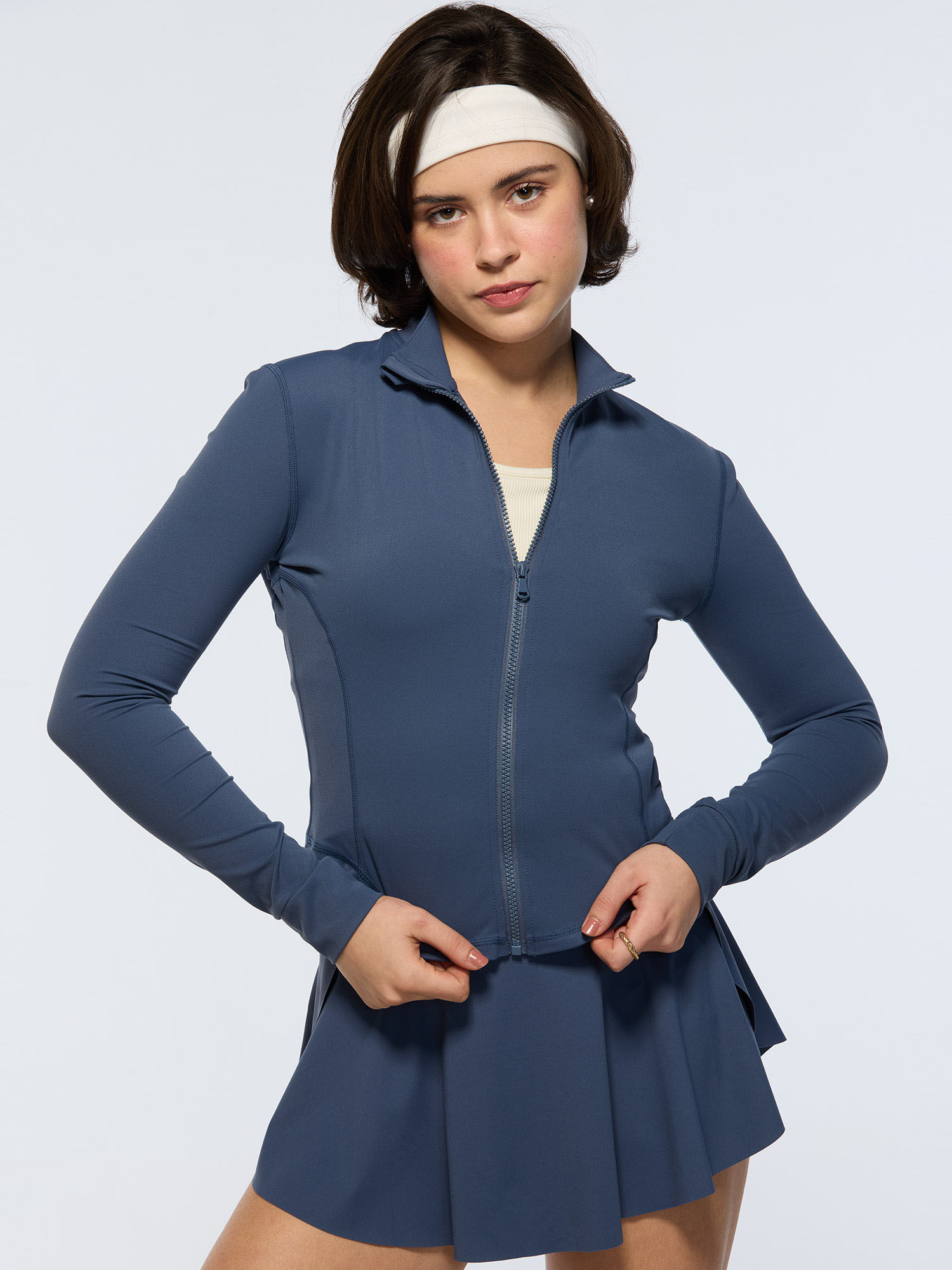 cava athleisure Women Blue Solid Bomber Jacket-picture-28