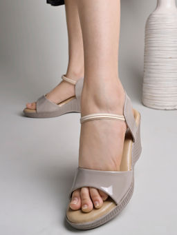 Shoetopia - Smart Casual Grey Wedges