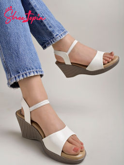 Shoetopia - Smart Casual White Wedges