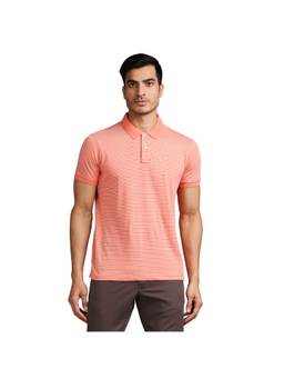 Parx - Medium Orange Stripes Polo T-shirt