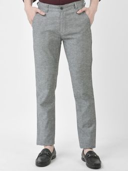 CRIMSOUNE CLUB - Men Dark Melange Grey Trousers