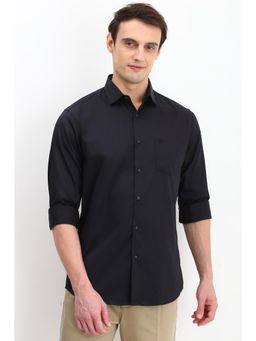 Allen Solly - Men Black Slim Fit Solid Full Sleeves Casual Shirts