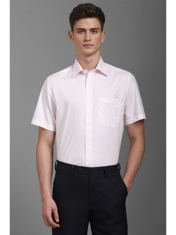 Louis Philippe - Men Pink Classic Fit Textured Half Sleeves Formal Shirt