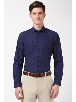 Peter England - Men Navy Slim Fit Formal Shirt