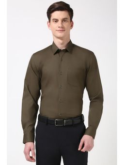 Peter England - Men Olive Slim Fit Formal Shirt