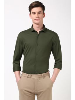 Peter England - Men Olive Super Slim Fit Formal Shirt
