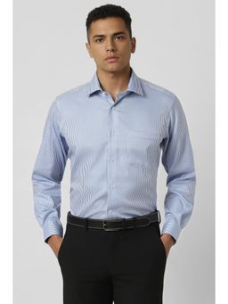 Van Heusen - Men Blue Regular Fit Stripe Full Sleeves Formal Shirt