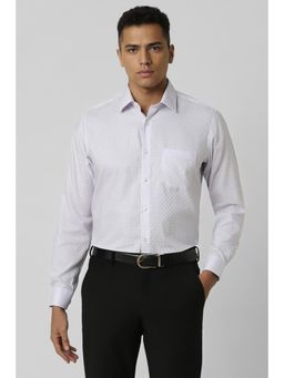 Van Heusen - Men White Regular Fit Check Full Sleeves Formal Shirt