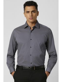 Van Heusen - Men Grey Regular Fit Print Full Sleeves Formal Shirt