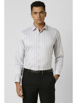 Van Heusen - Men Grey Slim Fit Stripe Full Sleeves Formal Shirt