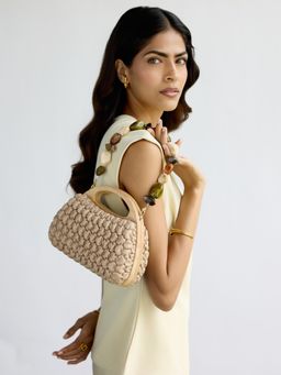 HIE - Tiana Texttured Beige Handbag
