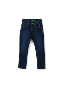 United Colors of Benetton - Boys Solid Slim Fit Jeans Navy Blue