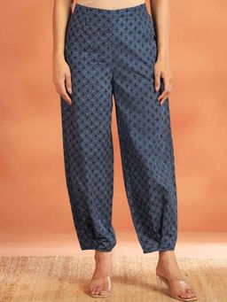 Fabindia - Women Indigo Cotton Geometric Printed Salwar