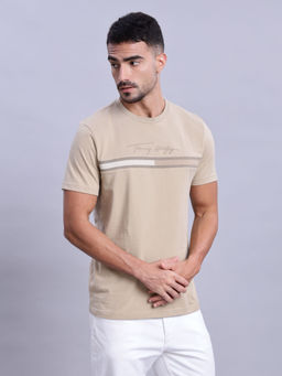 Tommy Hilfiger - Men Beige Printed T-Shirt