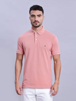 Tommy Hilfiger - Men Pink Solid Polo T-Shirt