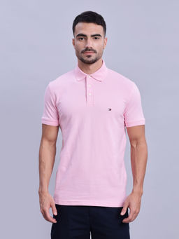 Tommy Hilfiger - Men Pink Solid Polo T-Shirt