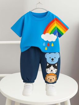 Googo Gaaga - Blue Printed T-shirt with Joggers