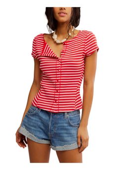 Free People - Red Most Wanted Stripes Top